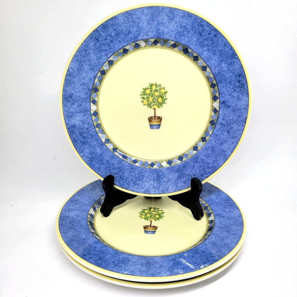 Royal Doulton Carmina 9" Luncheon Salad Plates Lemon Tree Bundle of 4